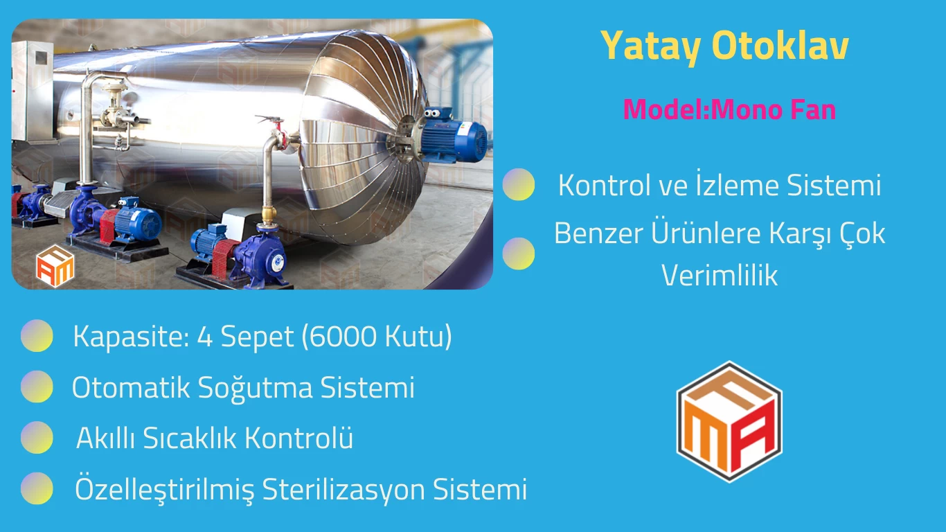 Mono Fanlı Yatay Otoklav